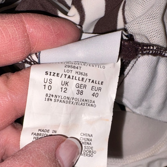 Caribbean Joe Brown and White Swirl Tankini - Picture 5 of 6